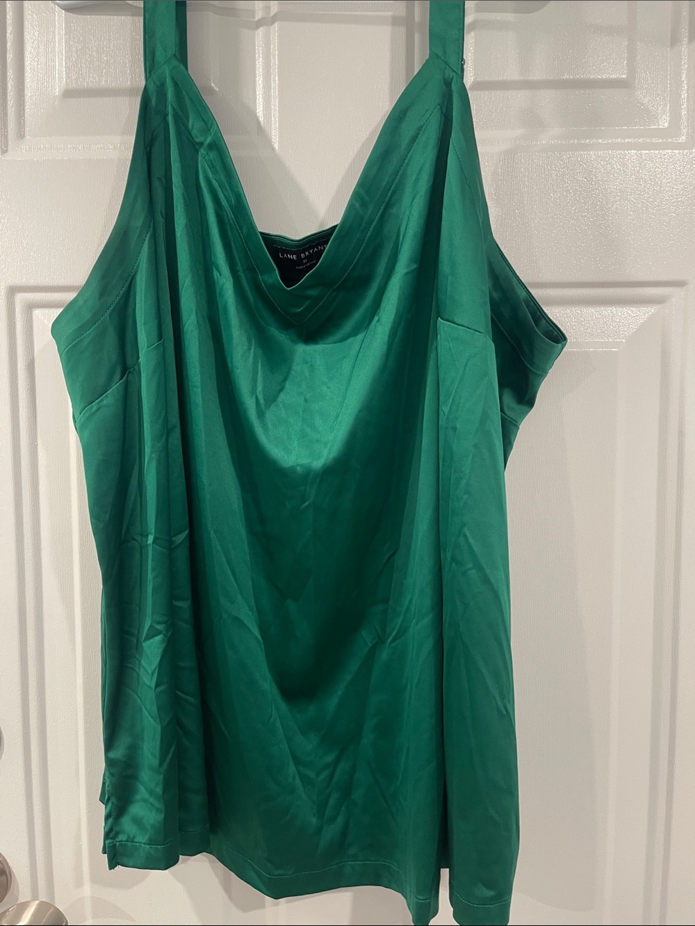 Lane Bryant Green Satin Cowl Neck Camisole